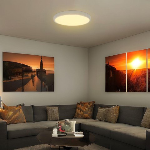 Oprawa sufitowa plafoniera V-TAC 24W LED SAMSUNG CHIP okrągły 29cm natynkowy IP44 biały VT-8624 3000K 2500lm 5 lat gwarancji