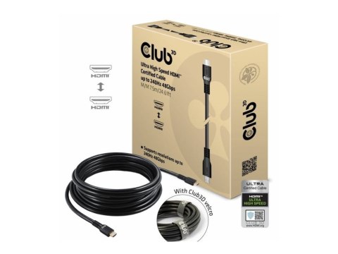 Club3D HDMI-Kabel A -> A 2.1 Ultra High Speed 8K60Hz 7,5m retail Club 3D