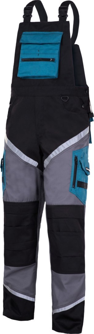 Ogrodniczki czar-szar-turk. z pasami odblask.,"3xl",ce,lahti Lahti Pro