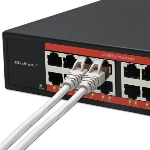 Qoltec Przełącznik sieciowy SWITCH Gigabit Ethernet | 16x RJ45 | 2x SFP | 1000 Mb/s Qoltec