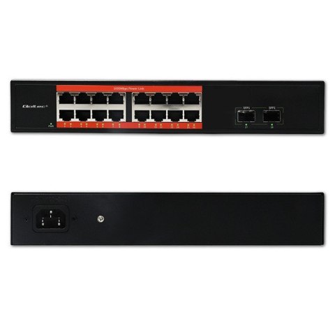 Qoltec Przełącznik sieciowy SWITCH Gigabit Ethernet | 16x RJ45 | 2x SFP | 1000 Mb/s Qoltec