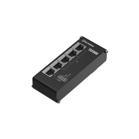 Teltonika TSF000 Low Profile PoE+ Switch | 5x ETH, budżet 60W, płaska konstrukcja, montaż DIN, przełącznik niezarządzalny. Teltonika