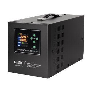 Zasilacz awaryjny KEMOT PROsinus-2000 przetwornica z czystym przebiegiem sinusoidalnym i funkcją ładowania 12V 230V 2000VA/1200W KEMOT