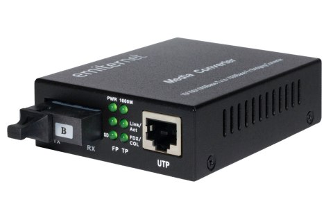 Emiter EM/1GB-ETH-1XSC-1310 konwerter WDM Ethernet 10/100/1000 Mbps RJ45/1xSC SM 9/125 (Tx 1310nm / Rx 1550nm) 20km EMITER