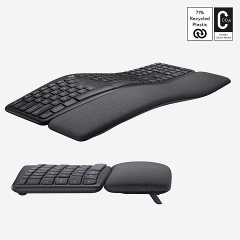 Logitech Ergo K860 klawiatura Biuro RF Wireless + Bluetooth Amerykański międzynarodowy Grafitowy Logitech