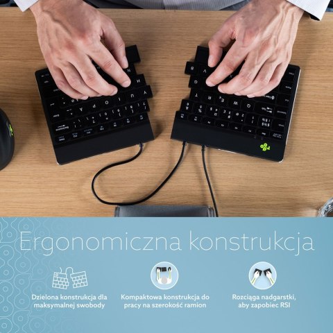 R-Go Tastatur Split Break DE-Layout verkabelt schwarz No name