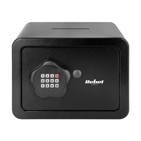 Sejf domowy elektroniczny na kod PIN i klucz ? sejf na pieniądze i dokumenty Rebel RB-7001 Rebel
