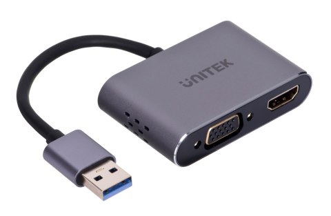 UNITEK ADAPTER USB-A - HDMI & VGA, FULLHD, M/F UNITEK