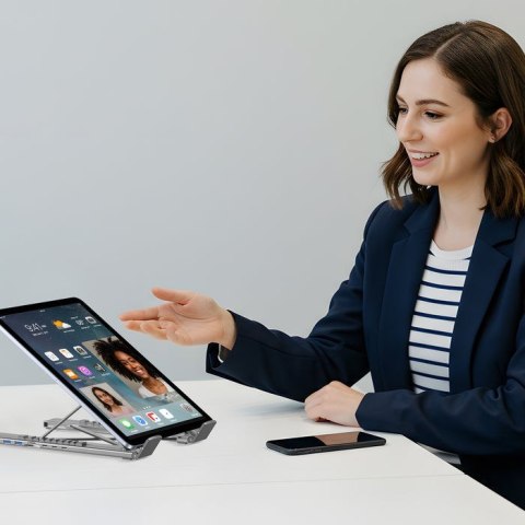 UNITEK PODSTAWKA POD LAPTOP REGULOWANA + HUB USB-C/A, HDMI 2.0, PD 100W UNITEK
