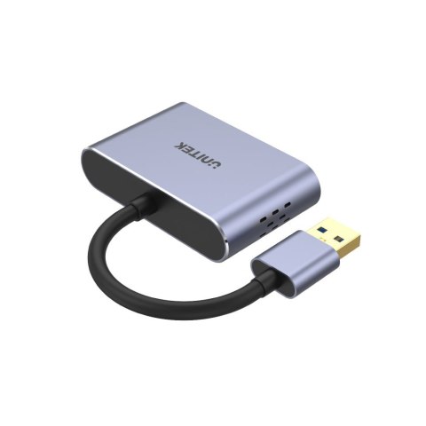 UNITEK V1304A adapter kablowy 0,15 m USB Typu-A HDMI + VGA (D-Sub) Szary UNITEK