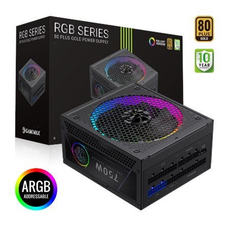 Gamemax PSU | RGB 750G | 750 W | Gold | Full Modular No name