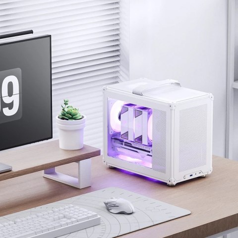Obudowa PC Jonsbo C6 MAX, Mini Obudowa, Micro-ATX, Szkło Hartowane - Białe