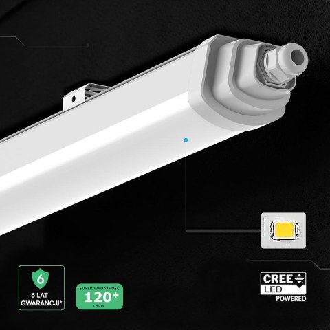 Oprawa hermetyczna LED V-TAC CREE CHIP GT-series 60cm 18W 120Lm/W VT-12017 4000K 2160lm 6 lat gwarancji
