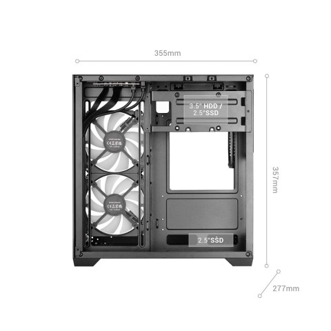 TACENS MARS MC-VIEW3 3xARGB USB-C mATX- obudowa/cases TACENS