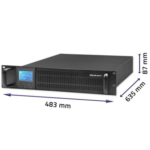 Zasilacz awaryjny UPS RACK Qoltec Pure Sine LCD 3000VA 2400W Qoltec