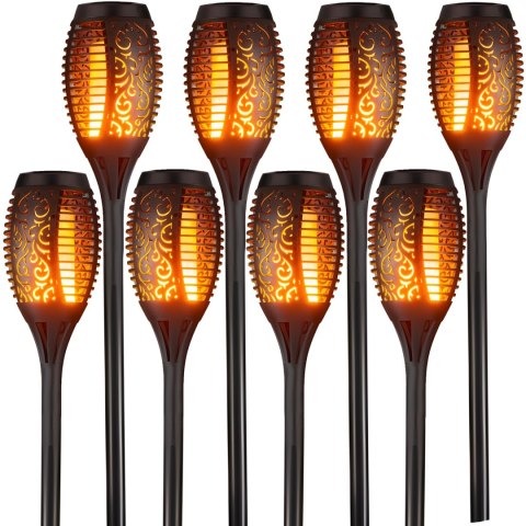 8x lampa solarna ogrodowa pochodnia led efekt płomieni ogień wbijana ozdoba RTO