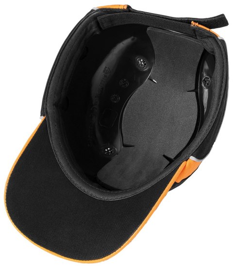 Czapka z daszkiem ze wzmocnieniem, czarno-pomarańczowa, CE NEO TOOLS