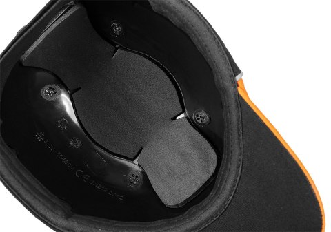 Czapka z daszkiem ze wzmocnieniem, czarno-pomarańczowa, CE NEO TOOLS