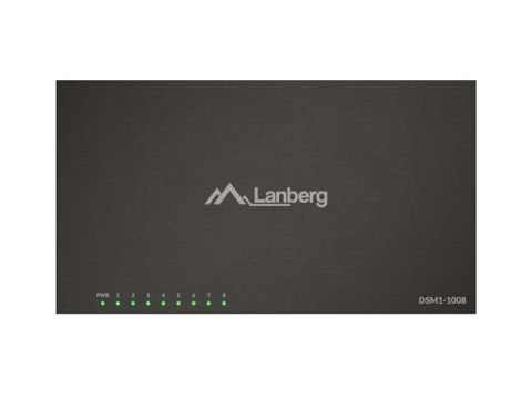 LANBERG SWITCH DSM1-1008 8X1GB/S NIEZARZĄDZALNY GIGABIT ETHERNET 12V (OBUDOWA METALOWA) Lanberg