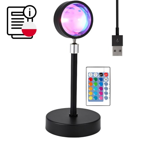 Lampa zachód słońca lampka sunset lamp projektor wschód - imitujaca słońce RTO