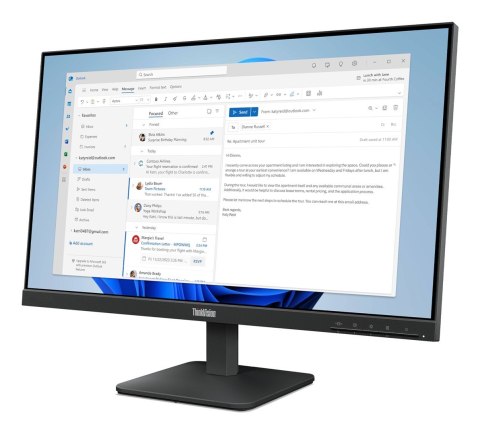 Lenovo ThinkVision S24-4e monitor komputerowy 60,5 cm (23.8") 1920 x 1080 px Full HD LED Czarny Lenovo