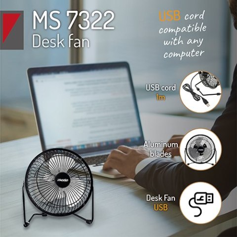 MS 7322 Wentylator biurkowy 15cm usb MESKO
