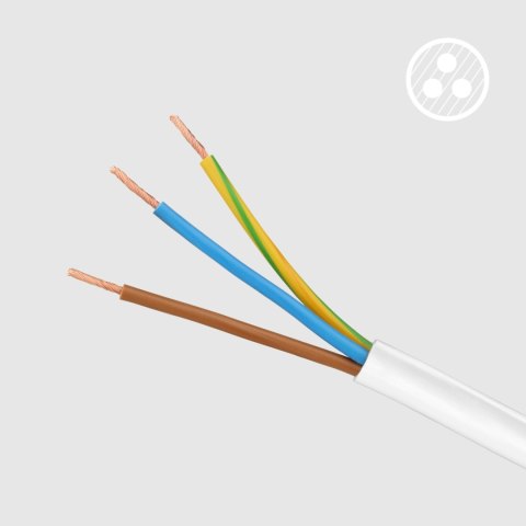 Przedłużacz sieciowy Rebel 5 gniazd, bez przełacznika, 3m (1,5mm)
