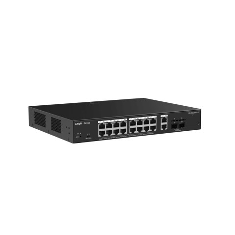 Ruijie Networks RG-ES220GS-LP przełącznik sieciowy Zarządzany L2 Gigabit Ethernet (10/100/1000) Obsługa PoE Desktop Czarny Ruijie