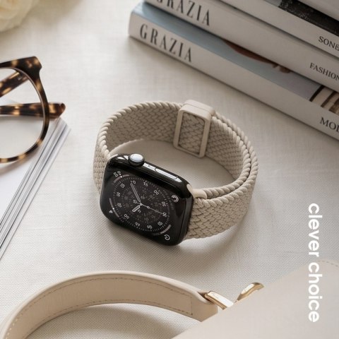 Crong Wave Band - Pleciony pasek do Apple Watch 38/40/41/42 mm (beżowy) Crong