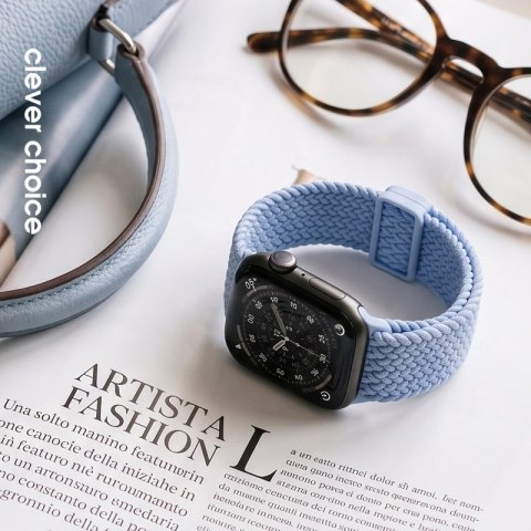 Crong Wave Band - Pleciony pasek do Apple Watch 38/40/41/42 mm (błękitny) Crong