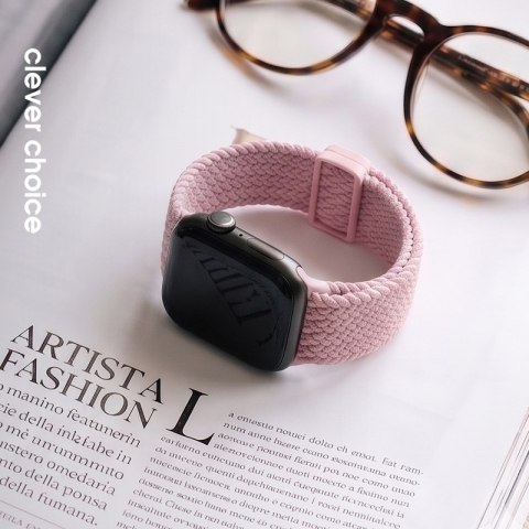 Crong Wave Band - Pleciony pasek do Apple Watch 38/40/41/42 mm (różowy) Crong