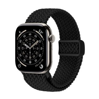 Crong Wave Band - Pleciony pasek do Apple Watch 44/45/46/49 mm (czarny) Crong