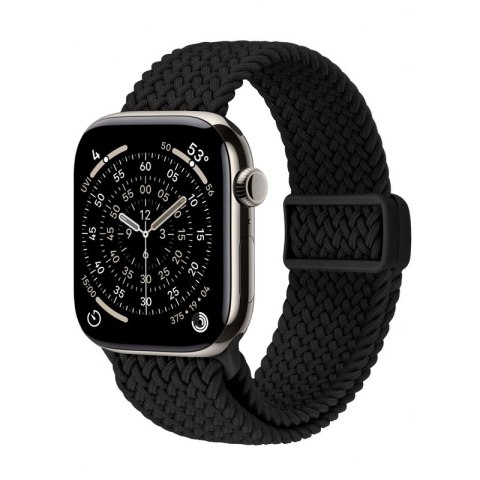 Crong Wave Band - Pleciony pasek do Apple Watch 44/45/46/49 mm (czarny) Crong