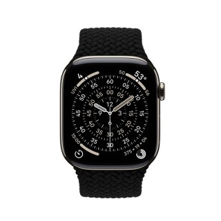 Crong Wave Band - Pleciony pasek do Apple Watch 44/45/46/49 mm (czarny) Crong