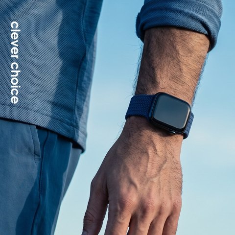 Crong Wave Band - Pleciony pasek do Apple Watch 44/45/46/49 mm (granatowy) Crong