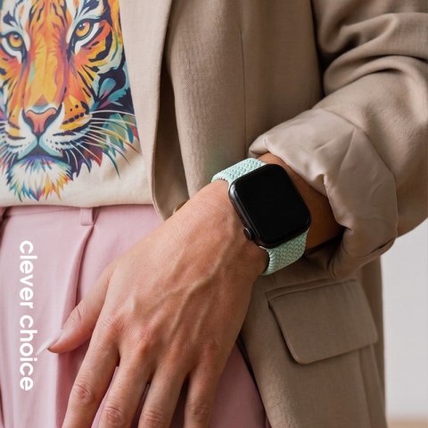 Crong Wave Band - Pleciony pasek do Apple Watch 44/45/46/49 mm (miętowy) Crong
