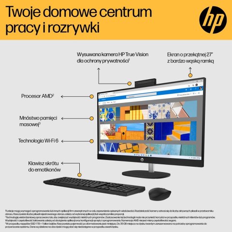 HP AiO 27-cr0204nw Ryzen 7 7730U 27.0"FHD IPS 300nits AG 16GB DDR4 3200 SSD512 Radeon Vega 8 LAN Cam1080p+IR NoOS Shell White Sh Hewlett-Packard