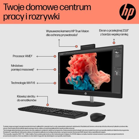 HP AiO 24-cr0312nw Ryzen 5 7520 23.8" FHD IPS 250nits AG 16GB DDR5 SSD512 Radeon 610M Cam720p kB+Mouse Win11 Shell White 2Y Hewlett-Packard