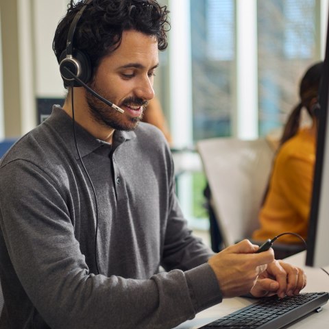 Słuchawki przewodowe HP Poly Mission 615 Monaural USB Wired Headset Hewlett-Packard