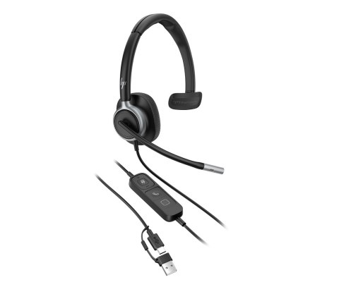 Słuchawki przewodowe HP Poly Mission 615 Monaural USB Wired Headset Hewlett-Packard
