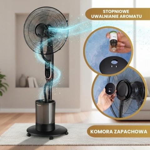 Podlahový ventilátor KLAUSBERG KB-9043 s funkcí mlhy