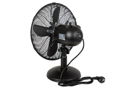 44-658# Wentylator stołowy 30cm czarny metalowy Blow