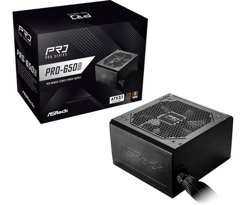 Asrock PRO-650B moduł zasilaczy 650 W 24-pin ATX ATX Czarny Asrock