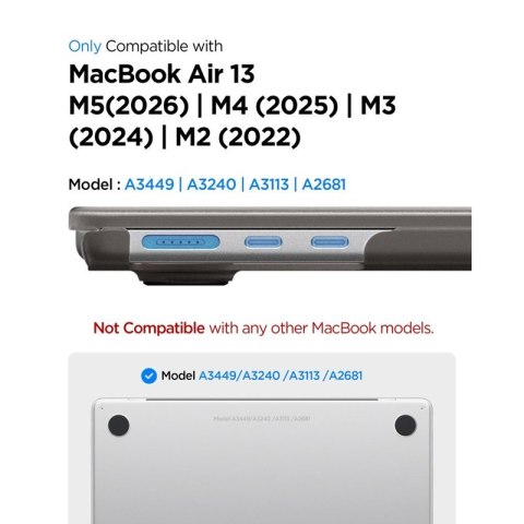 Spigen AirSkin - Obudowa MacBook Air 13,6" (M5/M4/M3/M2/2026-2022) (Frost Black) Spigen