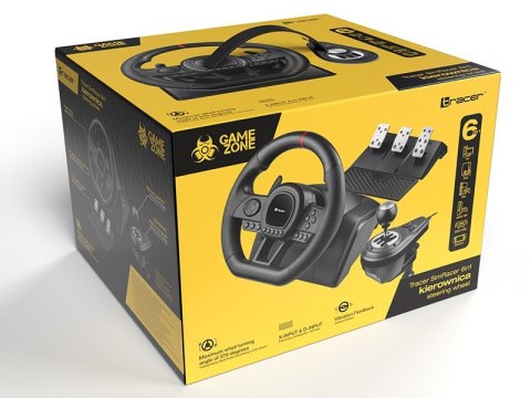 Tracer TRAJOY47345 kontroler gier Czarny Kierownica + pedały PlayStation 4, Playstation 3, Xbox One, Xbox 360, Switch, PC Tracer
