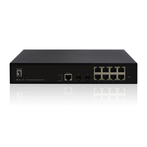 10-portowy zarządzalny przełącznik gigabitowy L2, 2x GE SFP Producent: LEVELONE (GEL-1061V2) No name