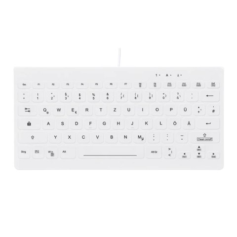 CHERRY AK-C4112 - Klawiatura medyczna kompaktowa podświetlana USB QWERTZ niemiecka biała Cherry