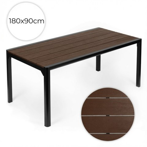 Duży stół ogrodowy 8-osobowy 180x90 cm na taras ogród brązowy blat MultiGarden MultiGarden