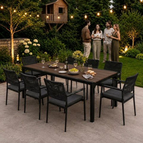 Duży stół ogrodowy 8-osobowy 180x90 cm na taras ogród brązowy blat MultiGarden MultiGarden