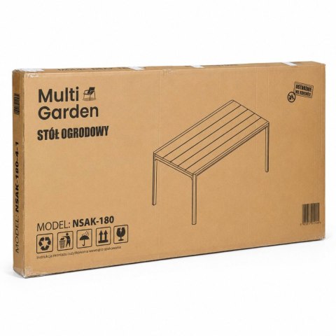 Duży stół ogrodowy 8-osobowy 180x90 cm na taras ogród brązowy blat MultiGarden MultiGarden